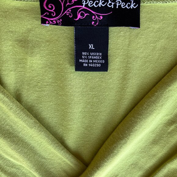 Peck & Peck Women's shirt size XL Green long-sleeved blouse - Picture 3 of 4